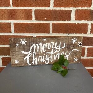 Merry Christmas Barn Wood Sign Handmade & Rustic